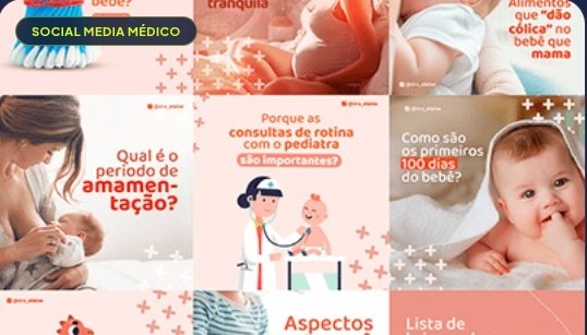 Case Social Media Obstetra — peças de design de Vicky